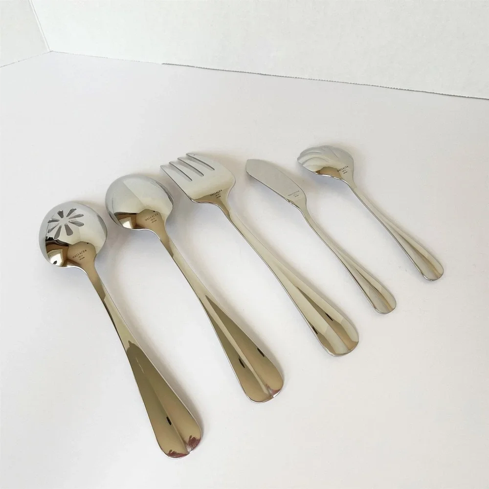 Wallace Stainless Steel Flatware BLAINE Lot of 5 Serving Pieces Unused